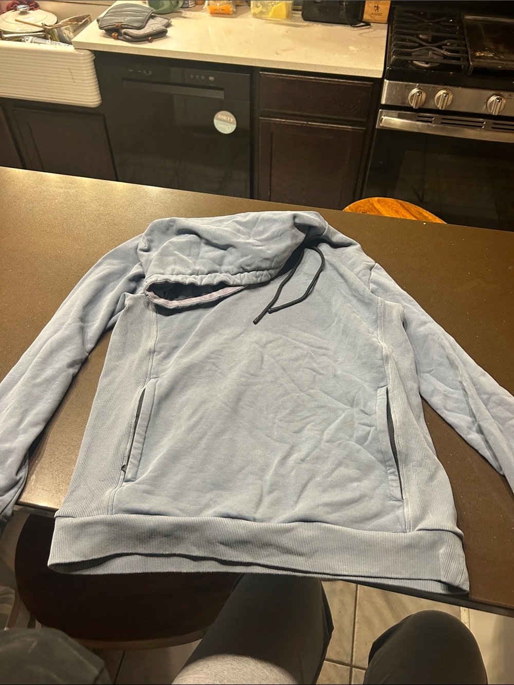 Men's Lightweight Hooded Pullover Sweatshirt - Light Blue